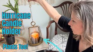Modern Farmhouse Hurricane Candle or Plant Holder. Hang or Tabletop Display.