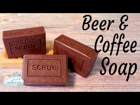 Beer and Coffee mechanics (exfoliating) cold process soap making tutorial.