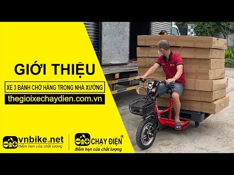 Xe 3 bánh chở hàng trong nhà xưởng