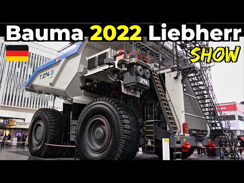 Liebherr at Bauma 2022 - Show at Messe München - Enormous T 274 Mining Truck & R 9300 Excavator