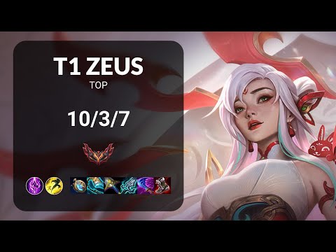 T1 Zeus Irelia vs Cassiopeia TOP - KR  Patch 13.15