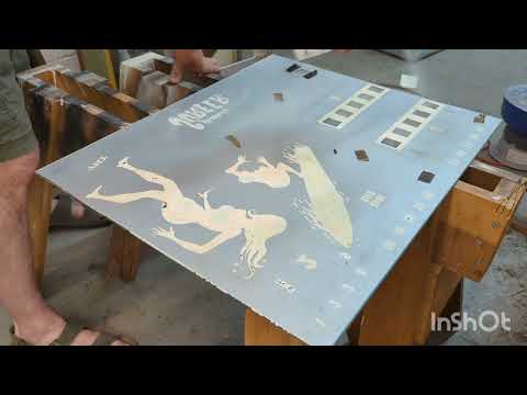 Applying Triple Thick to preserve a Surfer Pinball Backglass
