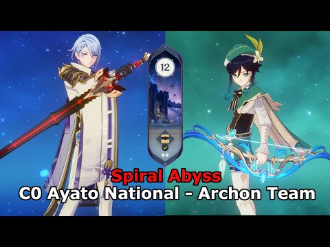 C0 Ayato National | Full Archon Team - Spiral Abyss Floor 12 9 Stars - Genshin Impact 3.3