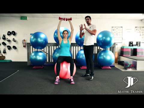 JT Training Tips - Swiss Ball Dumbbell Shoulder Press