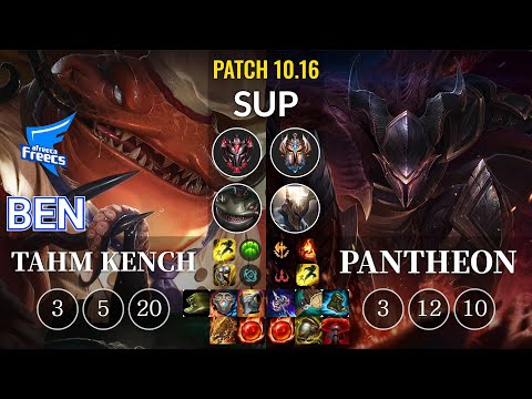 AF Ben Tahm Kench vs Pantheon Sup - KR Patch 10.16