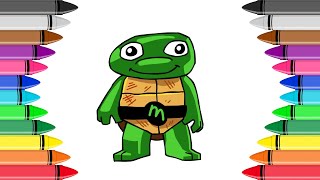 How to DRAW Baby MIKEY Ninja Turtle