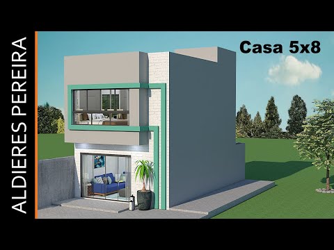 Casa incrível 5X8 m – Projeto completo de 2 quartos