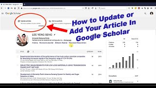 How to Update or Add Your Article In Google Scholar