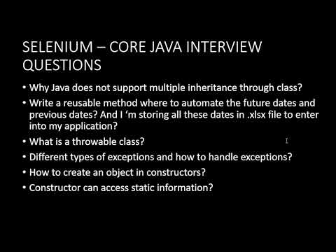 Selenium Core Java Interview Questions Part 01 Core Java Interview Questions