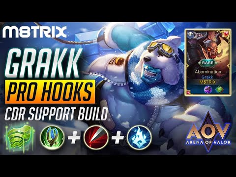BEST GRAKK PRO HOOKS CDR SUPPORT BUILD AND GAMEPLAY | AoV | 傳說對決 | RoV | Liên Quân Mobile