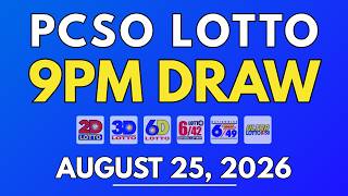 PCSO Lotto Result Today August 25, 2026 | 9PM LIVE Results