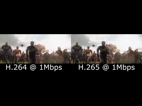 H.264 vs H.265 comparison (1080p)