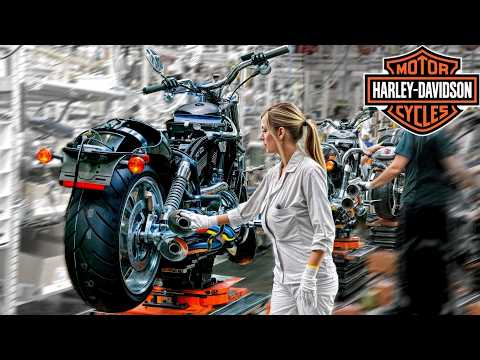 Inside US Harley-Davidson Factory: Assembly line – Building Motorbikes by hands [step by step]