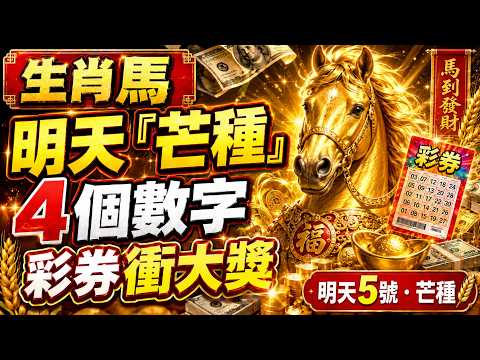生肖馬恭喜！明天5號「芒種」，你的偏財爆！牢記這4個數字，買彩券或可中大獎！#生肖馬 #偏財運 #芒種 #屬馬2026運勢 #2026生肖馬運勢 #轉運數字 #發財數字 #幸運顏色 #屬馬 #屬馬發財
