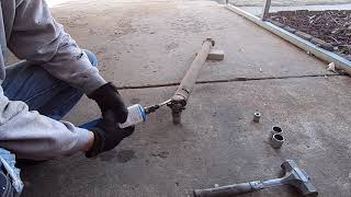 Changing square body U joints in the driveway