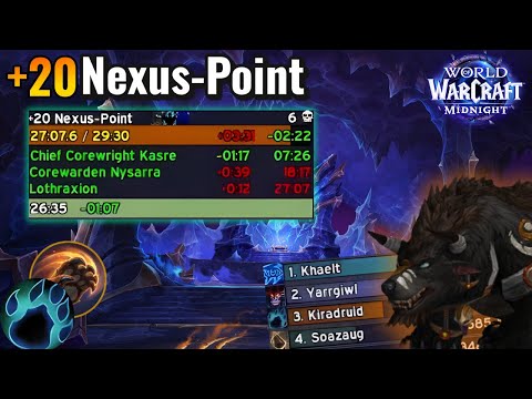 +20 Nexus-Point, Midnight Beta Mythic+! | Guardian Druid PoV!