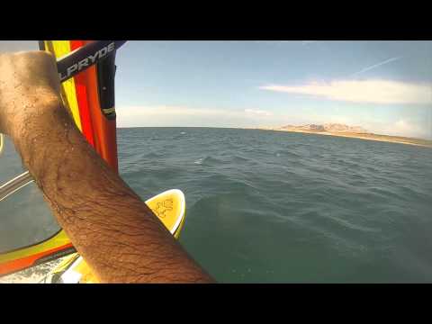 Windsurfing in Stintino, with levante, before the Windsurfing Center! Part ONE