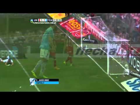 Gol de Grbec. Unión 1 - Temperley 1. Fecha 25. Primera División 2015. FPT.