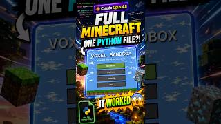 I Asked Claude Opus 4.8 to Code FULL Minecraft in ONE Python File… It Actually Worked 😱
