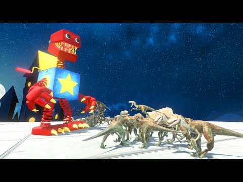 Raptor Army Vs Rainbow Friend, Cartoon Cat, Boxy Boo and other Monster