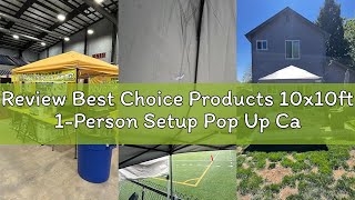 Review Best Choice Products 10x10ft 1-Person Setup Pop Up Canopy Tent Instant Portable Shelter w/ 1-