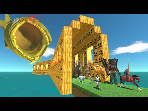 ENTER THE PUMKIN TUNNEL OF DEATH TO SURVIVE FROM YELLOW BLOOP - Animal Revolt Battle Simulator