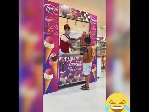Turkish ice cream🍦 very funny🤣😝 full video in seasons mall