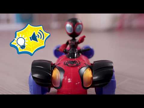 Marvel Spidey and His Amazing Friends Glow Tech Techno-Racer Vehicle, Preschool Toy with Lights and Sounds, Age 3 and Up thumbnail
