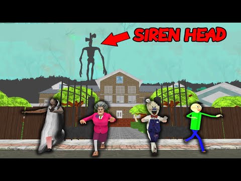 Siren Head , Scary Teacher 3D, granny , ice scream rod , Baldi , ...- funny Parody animation Part 10