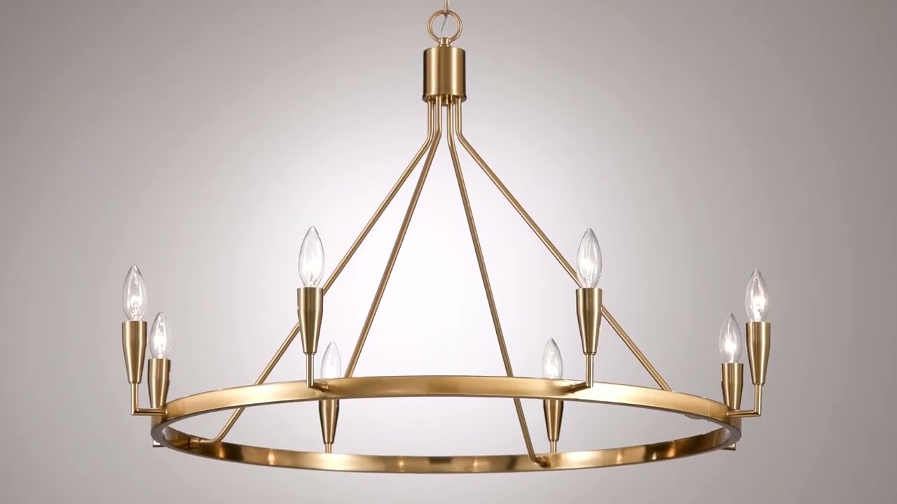 Video 1 Watch A Video About the Possini Euro Covey Gold 8 Light Ring Chandelier