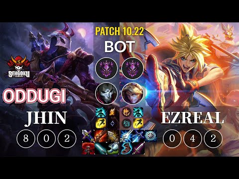 SG OdduGi Jhin vs Ezreal Bot - KR Patch 10.22
