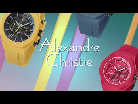 Alexandre Christie Sport AC 6590 MC RIPGRYL Chronograph Men Black Dial Orange Rubber Strap-1