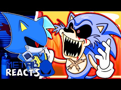 Metal Sonic Reacts to BOYFRIEND vs. SONIC.EXE?! Friday Night Funkin' Logic | Cartoon Animation