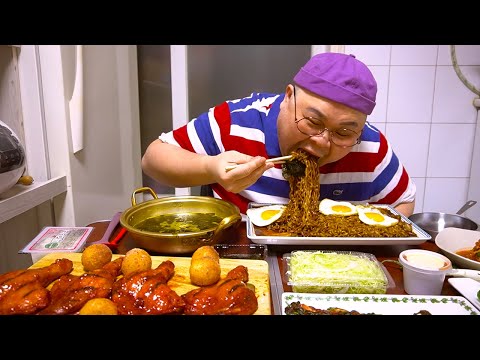 It's Korean New Year's holiday!! But..[Black bean Ramen,Spicy Chicken Drumsticks] Mukbang Eatingshow