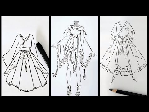Draw dress 19  Vẽ Váy  An Pi TV Coloring  YouTube