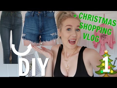 DIY DENIM SHORTS + CHRISTMAS SHOPPING VLOG! Video