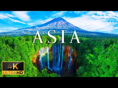 FLYING OVER ASIA (4K Video UHD) - Calming Piano Music With Beautiful Nature Video For Relaxation
