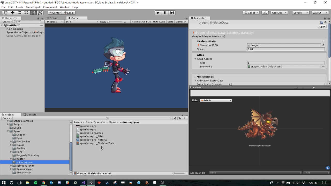 RGD Workshop : Using Spine Assets in Unity