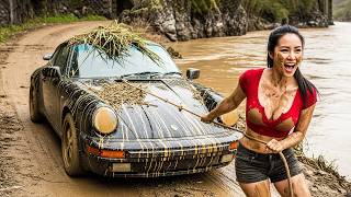 Genius Female Ceo Found an Old Car by the River – Could This Really Be a Porsche 911?