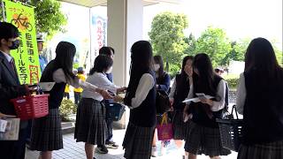 6月9日【びわ湖放送ニュース】安全に自転車通学を　米原市の高校でヘルメット着用の啓発活動