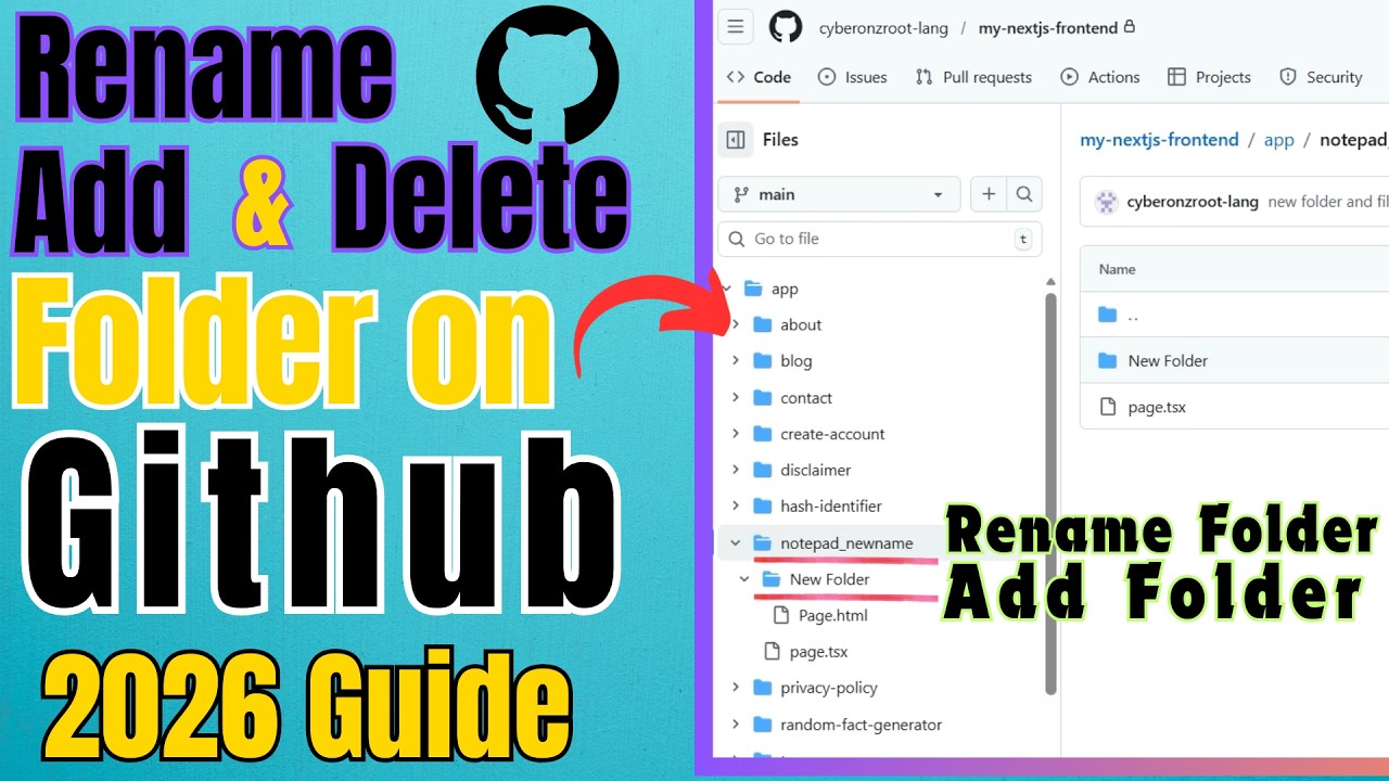 How to Rename Folders or Files on GitHub 2026 Guide