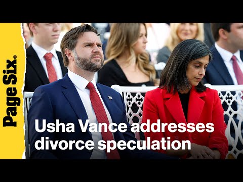 JD Vance's wife, Usha, addresses divorce speculation after being seen without wedding ring