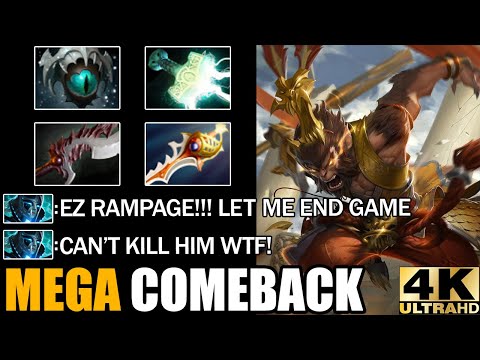 From Bad Start To Godlike Monkey King VS Rampage Phantom Assassin Epic Mega Creeps Comeback Dota 2