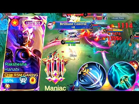 Hanabi Monster Gold Lane Best Build MANIAC!! Gameplay Build Top Global Hanabi (Easy Rank Push) MLBB