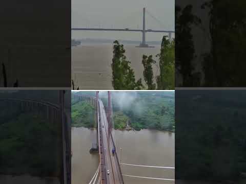 Tren cruzando puente "Zárate - Brazo Largo" con lluvia | #argentina 🇦🇷