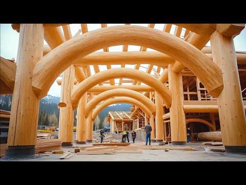 How to Build a Massive Log Cabin – Full Timber House Construction Process with Traditional Tools