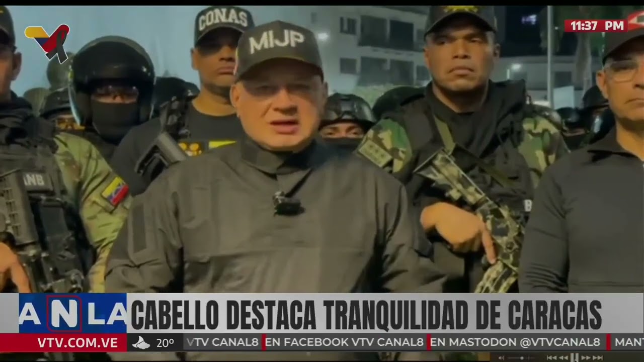 Diosdado Cabello tras recorrido por las calles de Caracas este 8 de enero de 2026 en la noche