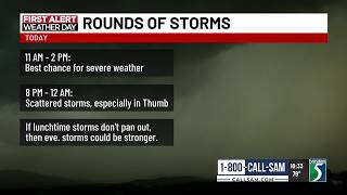 First Alert Weather Update: Severe Storms Possible Monday