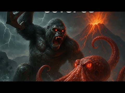 King Kong vs Giant Octopus | Clash of Titans on Doomsday Island (4K Cinematic Fight)"