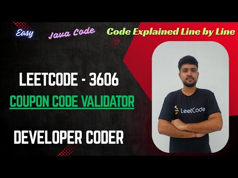 Coupon Code Validator Leetcode 3606 Weekly Contest 457 Java Code Developer Coder